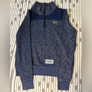 PINK Victoria's Secret Blue Half-Zip Sweatshirt